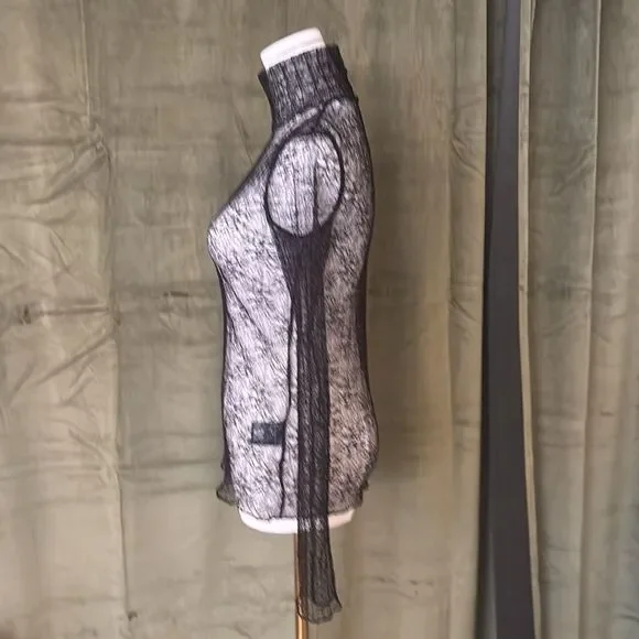 Jonathan  Simkhai Hali Black Lace Turtleneck Top, XS - Picture 8 of 11